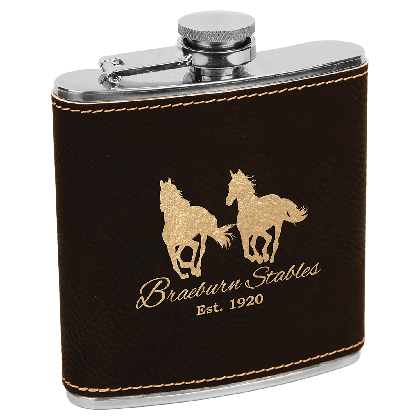 Leatherette Stainless Steel Flask 6oz.